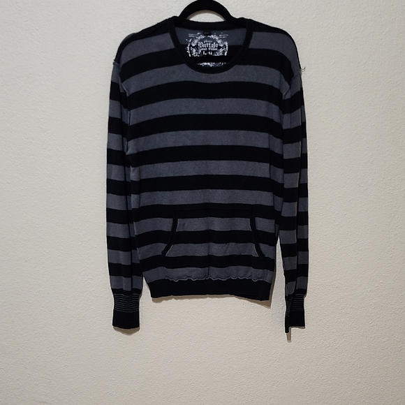 Buffalo David Bitton Sweaters - Buffalo David Bitton Black and Gray Crew Neck Sweater